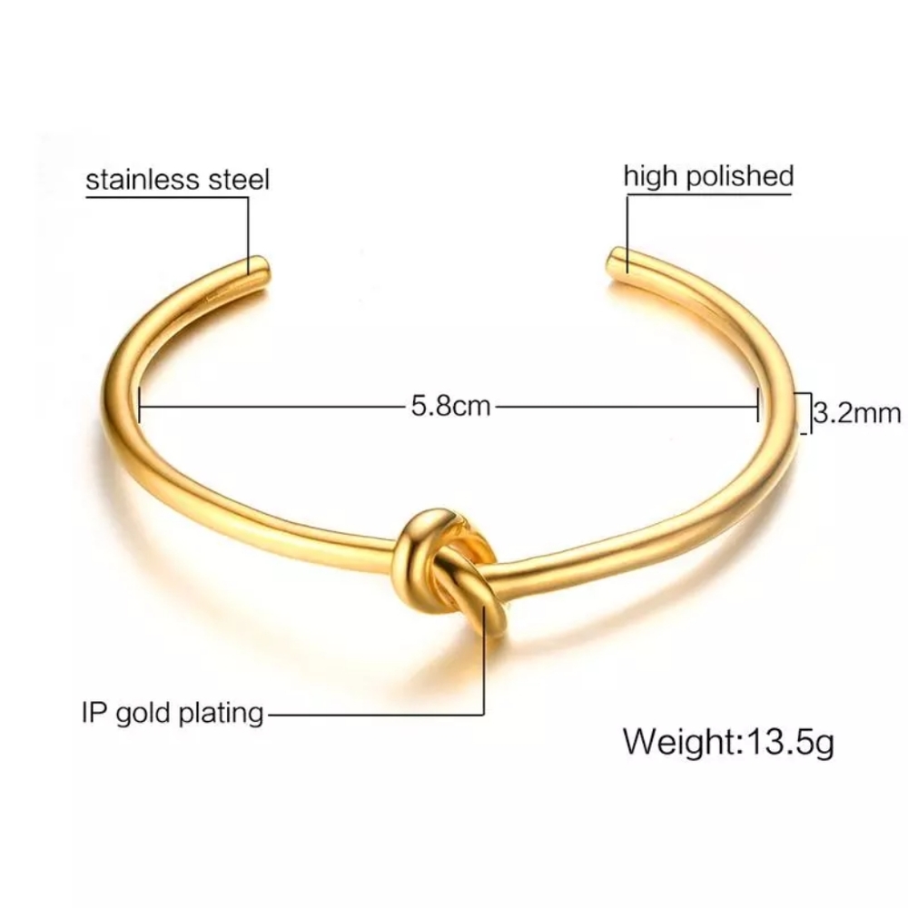 Minimalist rose gold knot bracelet - Picture 5 of 5